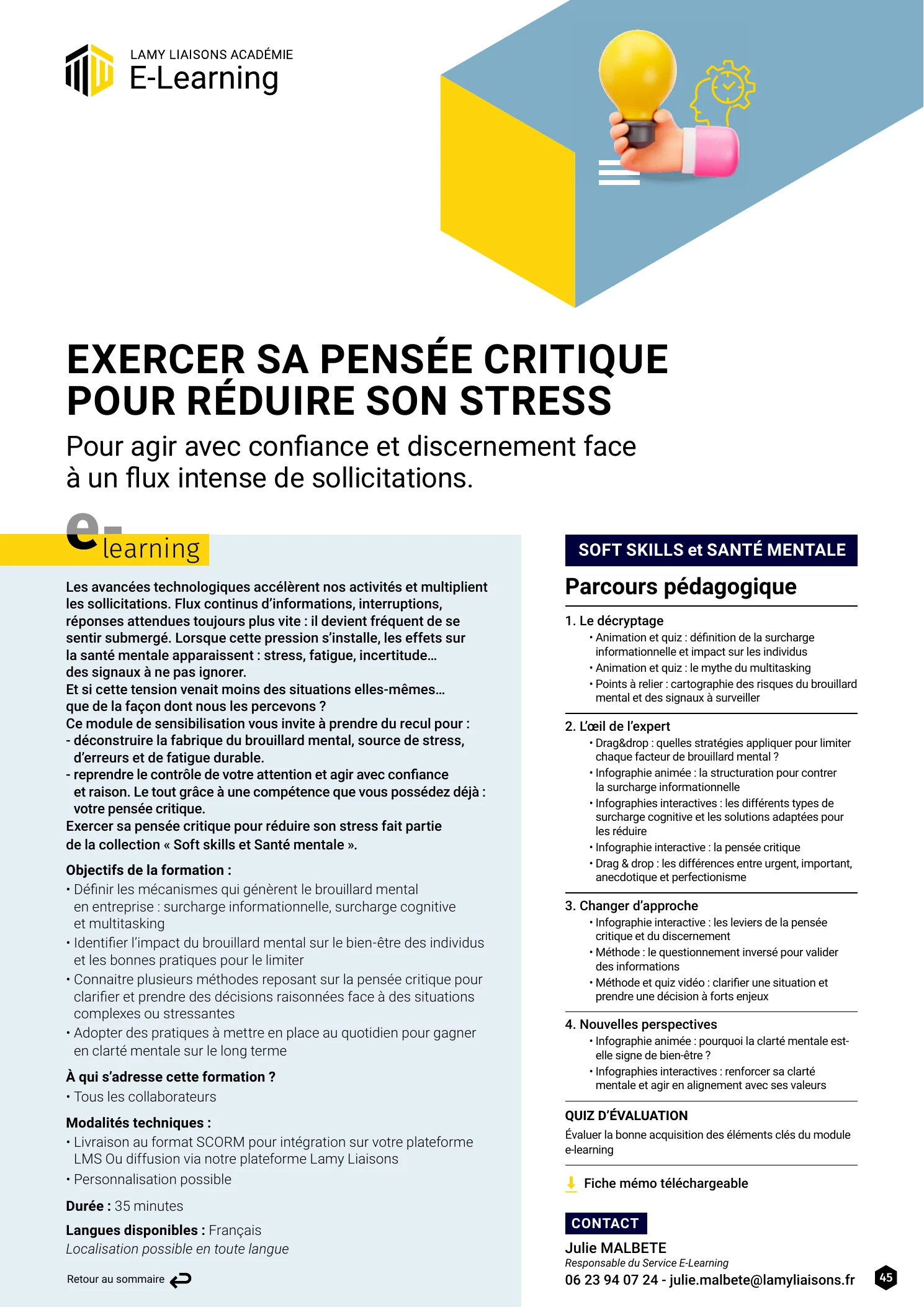 Exemple de page du catalogue Soft skills